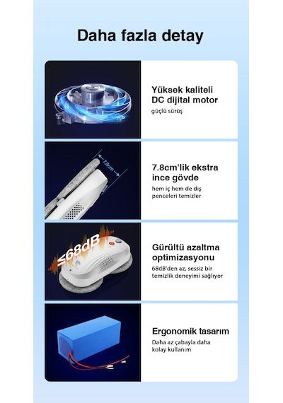 Orcart S6 Cam Silme Robotu Beyaz
