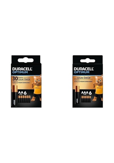 Optimum Aa Alkalin Kalem Pil 1,5 V 6'li Paket + Optimum Aaa Alkalin Kalem Pil 1,5 V 6'li Paket