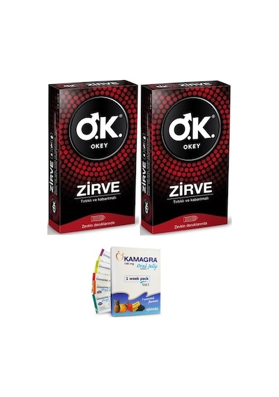 Okey Zirve Prezervatif 10'lu x 2 + Kamagra Jelly