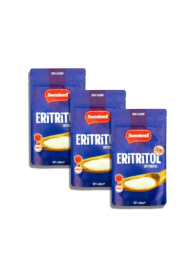 Sweetwell Eritritol Toz Tatlandırıcı Sıfır Kalori 400 Gr x 3 Adet
