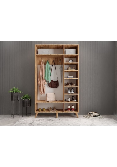 Monere Membran 3 Kapaklı Portmanto Montaj Dahil Çam Beyaz 120 Cm