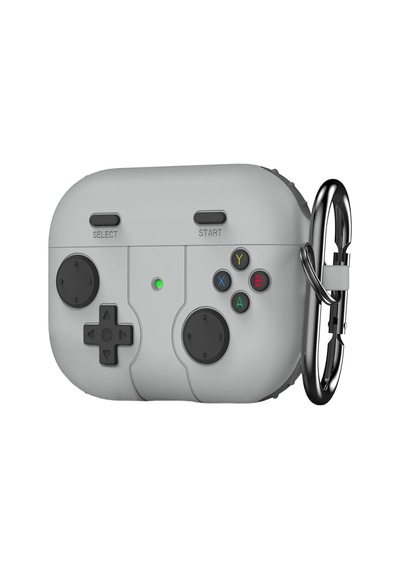 Microsonic Apple Uyumlu AirPods 4 Kılıf Cartoon Figürlü Silikon Retro Gameboy Gri