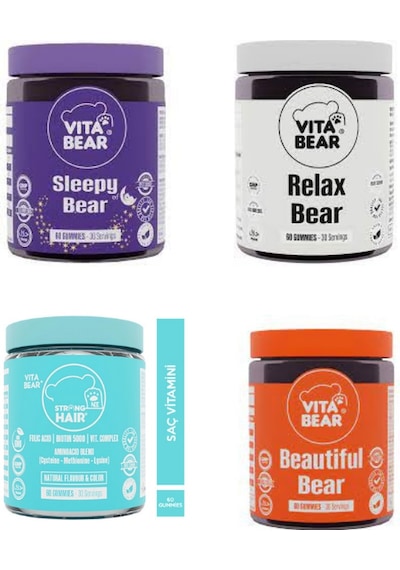Vita Bear Sleepy Bear 60 Gummy + Strong Hair 60 Gummy + Beautiful Bear 60 Gummy + Relax Bear 60 Gummy