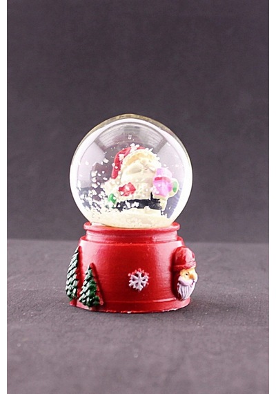 Noel Baba Temalı Mini Boy Işıklı Dekoratif Yeni Yıl Noel Baba Temalı Mini Boy Işıklı Kar Küresi 6,5 Cm Kar Küresi