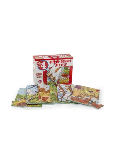 Mevsimler 4'Ü Bir Kutuda Süper Renkli Puzzle 2488