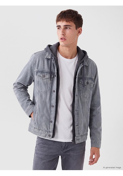 Lcw Jeans Gri Regular Fit Kapüşonlu Erkek Jean Mont