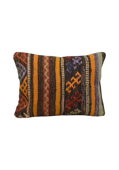 Zehra Abla Halı Yeni El Dokuma Dekorluk Kilim Kırlent Yastık Kılıfı 7501 Çok Renkli