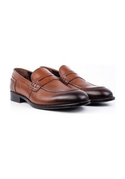 Taba %100 Deri Analin Bağcıksız Classic Ayakkabı 1033245167 Taba