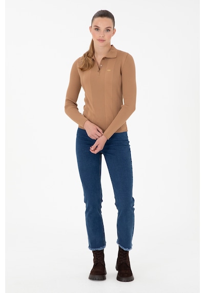 U.S. Polo Assn. Kadın Camel Polo Yaka Kazak 50297087-VR015