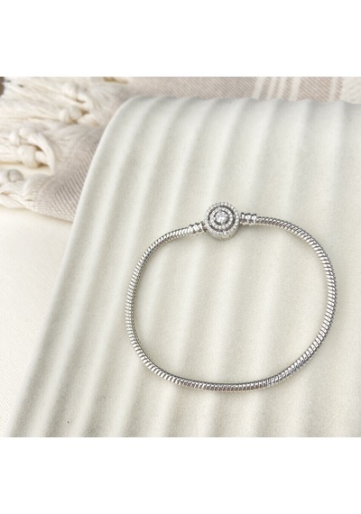 Charm Bileklik Tektaş Model 316 L Paslanmaz Çelik Gümüş