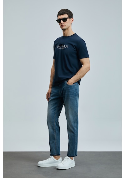 Lufian Bruno Smart Jean Erkek Pantolon Slim Fit Mavi Mavi 111200192100300 Mavi