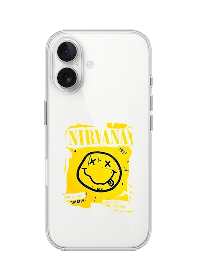 Apple Uyumlu iPhone 16 Şeffaf Kılıf Nirvana Tasarımlı