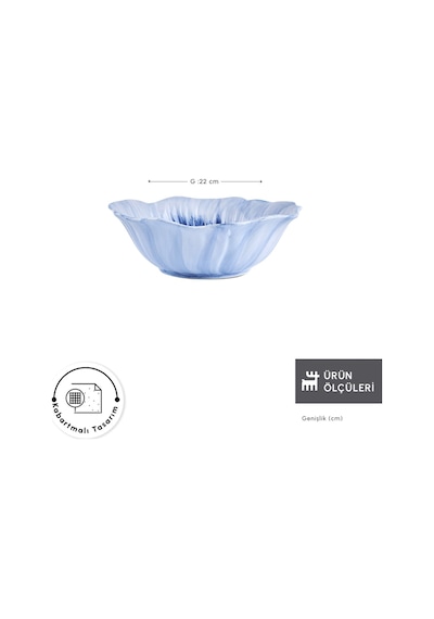 Karaca Bluebell Salata Kasesi 22 Cm mavi