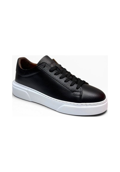 Brt Lf-050-26 Hakiki Baskı Deri Anatomik Erkek Sneaker Siyah Beyaz