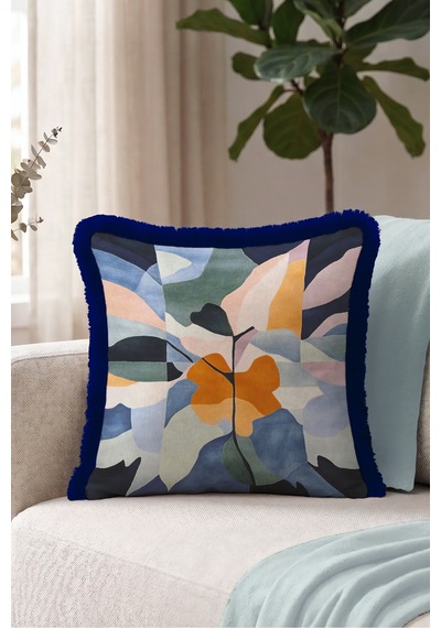 Soyut Çiçek Desen Saçaklı Yastık Kılıfı-sanatsal Floral Mavi Pembe Lacivert Püsküllü Kırlent Kılıfı Sessiz Esinti Ritüel Soyut Çiçek Desen Saçaklı Yastık Kılıfı-sanatsal Floral Mavi Pembe Lacivert Püsküllü Kırlent Kılıfı Sessiz Esinti Ritüel