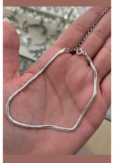 Gümüş 2,5mm Döküm Yassı Balık Sırtı Halhal