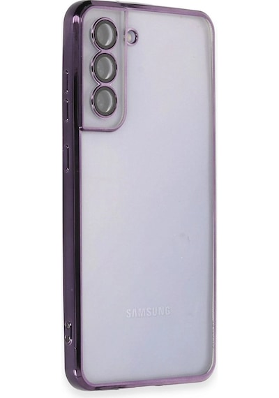 Mey İthalat Samsung Uyumlu Galaxy S21 Fe Kılıf Lensli Silikon - Mor