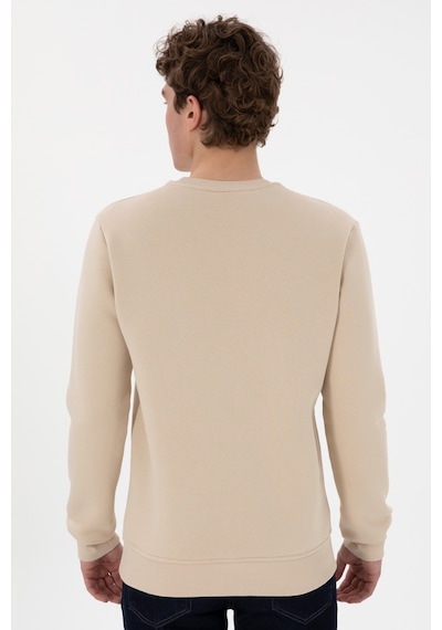 U.S. Polo Assn. Erkek Regular Fit Bisiklet Yaka Taş Sweatshirt 50292596-VR049