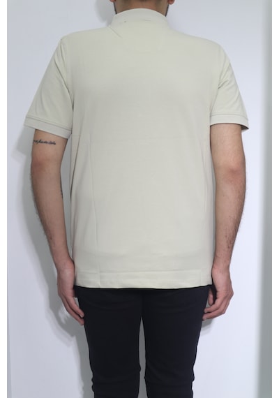 Santa Dmc Tekstil Erkek Cepsiz Desenli Spor Kesim Rahat Kalıp Polo Yaka T-shirt Koyu Bej