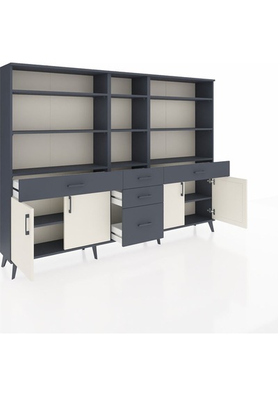 Arges Dolap 11 Raflı 5 Çekmeceli 4 Kapaklı 220x30x163 Antrasit-aytaşı/antrasit Aytası/antrasıt - Antrasıt Arges Dolap 11 Raflı 5 Çekmeceli 4 Kapaklı 220x30x163 Antrasit-aytaşı/antrasit Aytası/antrasıt - Antrasıt