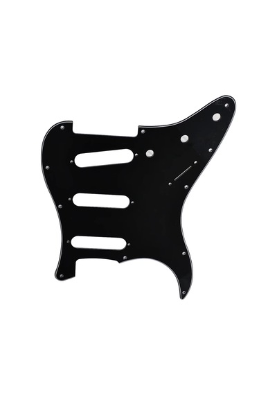 Stratocaster St Kasa Elektro Gitar Pickguard 3 Katmanlı 11 Delikli Düz Siyah