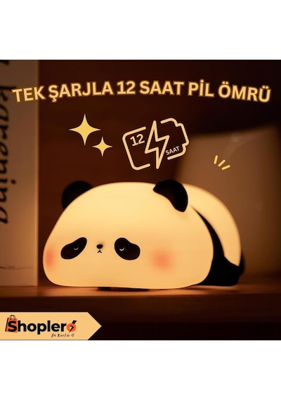 Panda Gece Lamba, Led Yumuşacık Sevimli Lamba, Çocuklar İçin Gece Lambası, Silikon Panda Işığı, Diğer