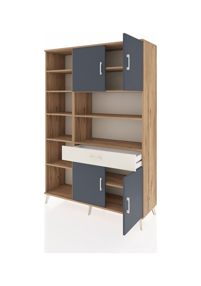 Hyperion Dolap 10 Raflı Tek Çekmeceli 4 Kapaklı 132x44x195 Çam-antrasit/aytaşı Antrasıt/aytası Hyperion Dolap 10 Raflı Tek Çekmeceli 4 Kapaklı 132x44x195 Çam-antrasit/aytaşı Antrasıt/aytası