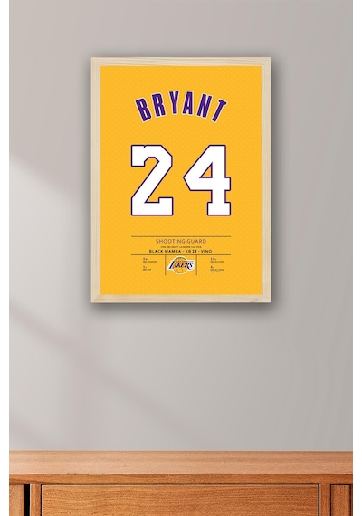 Kobe Bryant Forma Çerçeveli Tablo - Los Angeles Lakers Nba Posteri Tablo