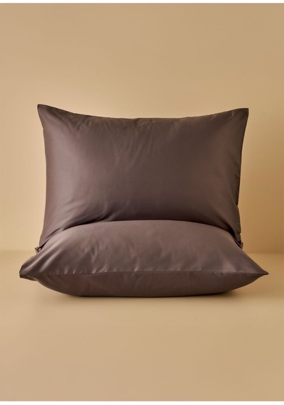 Bella Maison %100 Pamuk Saten Çift Kişilik Lastikli Çarşaf Seti Antrasit 160x200x35 Cm Antrasit