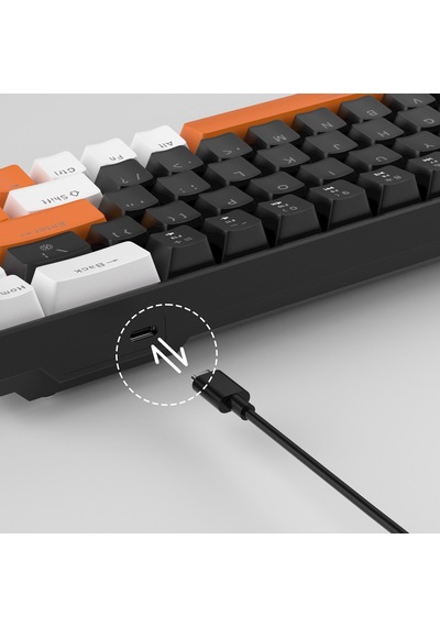 Magegee Mk-box 68 Tuş Kablolu Mekanik Red Switch Türkçe Q Turuncu-siyah Gaming Klavye