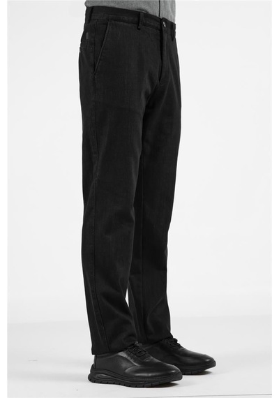 İmza Siyah Yan Cep Casual Comfort Fit Pamuklu Chino Pantolon 1003255171 Siyah