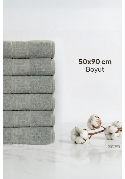 Mint Yeşili Greek El Havlusu - 50x90 Cm, 225 Gr, %100 Pamuk, Spa Ve Otel Havlusu, Günlük Kullanıma Uygun Yeşil