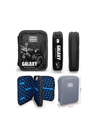 Coral High Siyah Galaxy Erkek Çocuk Okul Çantası Ve Organizer Kalemlik Seti - İlkokul Ve Ortaokul Siyah