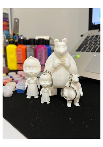 3d Baskı Maşa İle Koca Ayı Figürü Boyama Seti Boyama Seti Hediyeli
