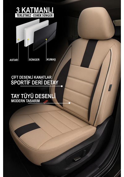 Oniks Tay Tüyü Oto Koltuk Kılıfı Fiat Egea-linea-punto-albea-marea-tipo-uno Uyumlu Bej