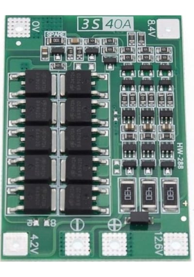 Komponentci 3S 40A Bms 12.6V 18650 Lityum Pil Şarj Koruma Modülü
