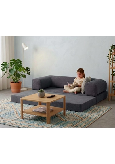 Herev 200x200 Cm 50 Dns Modüler Köşe Koltuk Fitilli Kadife Kumaş, Yatak Olabilen, Modern Tasarım Şark Köşe Füme Herev 200x200 Cm 50 Dns Modüler Köşe Koltuk Fitilli Kadife Kumaş, Yatak Olabilen, Modern Tasarım Şark Köşe Füme