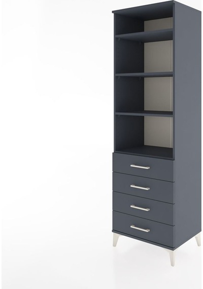 Hyperion Dolap 4 Raflı 4 Çekmeceli 60x44x195 Antrasit-antrasit Antrasit