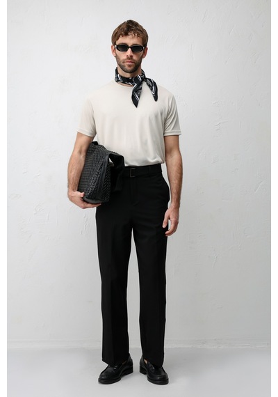 Antioch Relaxed Fit Kemerli Erkek Pantolon Siyah
