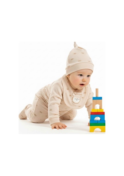 Sebi Bebe Geyikli 5'li Hastane Çıkış Seti 2037 Bej