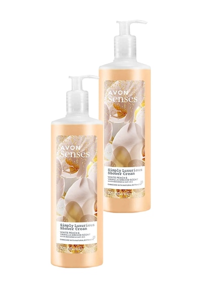 Avon Simply Luxurious Beyaz Şeftali Ve Vanilya Orkide Kokulu Duş Kremi 2 x 720 ML