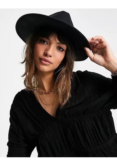 Külah Kadın Fedora Kışlık Trend Fötr Şapka