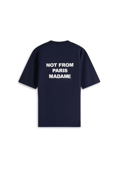 100% Pamuk Ile Üretilmiş 'not From Paris Madame' Slogan T-shirt - Şık Ve Rahat Lacivert 100% Pamuk Ile Üretilmiş 'not From Paris Madame' Slogan T-shirt - Şık Ve Rahat Lacivert