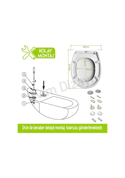 Aqua Bagno Smile Yavaş Kapanan Klozet Kapağı - Duroplast
