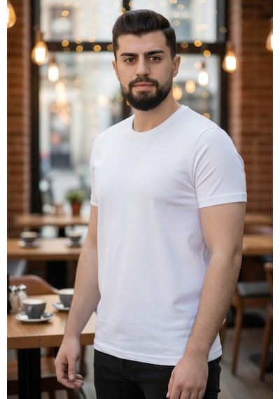Luxıc Core Unisex Mavi %100 Pamuk Basic Tişört Bisiklet Yaka Kısa Kol Rahat Kesim Günlük Yazlık 3xl - Lcr-ts-mavı