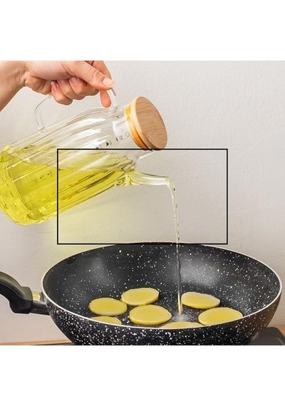 Borosilikat Cam Bambu Vakum Kapak Pinterest Mutfak Yağdanlık Sürahi Seti 1000ml 0