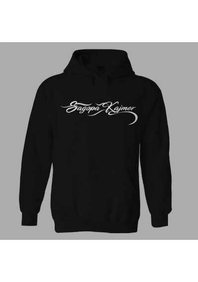 Oversize Unisex Siyah Sagopa Kajmer Baskılı Hoodie Siyah