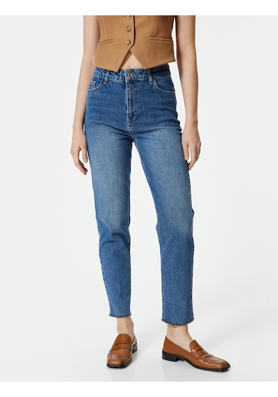 Koton Mom Fit Kot Pantolon Rahat Kesim Hafif Dar Paça - Mom Jean Orta İndigo 4sal40104md 4SAL40104MDMID İndigo Koton Mom Fit Kot Pantolon Rahat Kesim Hafif Dar Paça - Mom Jean Orta İndigo 4sal40104md 4SAL40104MDMID İndigo