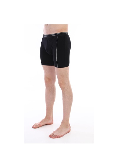 Çift Kaplan Erkek Elastanlı Biyeli Siyah Uzun Boxer 855 Siyah