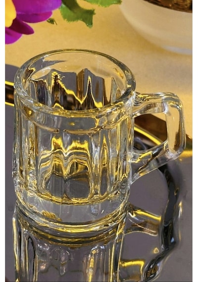 6 Lı Kulplu Shot Cam Bardak, Çap: 4 Cm Yükseklik: 5 Cm, 35 Ml Şeffaf